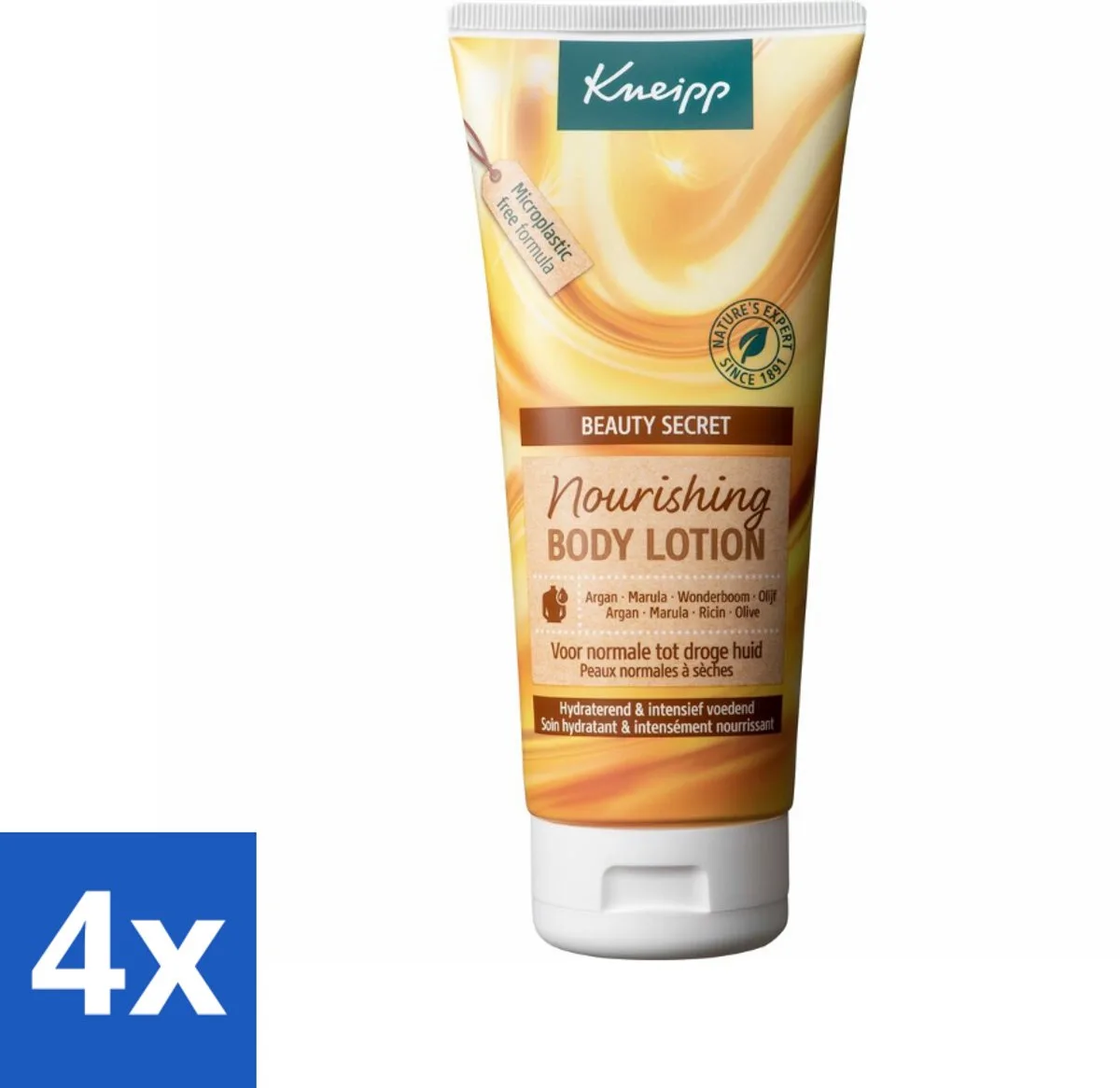 4 x Kneipp - Body lotion - Beauty Secret - Voor normale tot droge huid - 200 ml - Bodylotion - Voedende Bodylotion - Droge Huid - Normale Huid - Natuurlijke Oliën de Kneipp – photo produit
