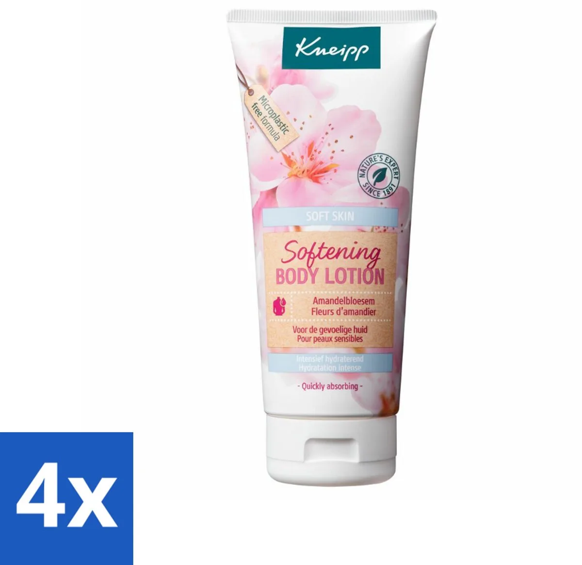 4 x Kneipp - Body lotion - Soft Skin - Amandelbloesem - 200 ml - Lichaamslotion - Gevoelige Huid - Hydraterende Lotion - Amandelolie - Zachte Huid von Kneipp – Produktfoto