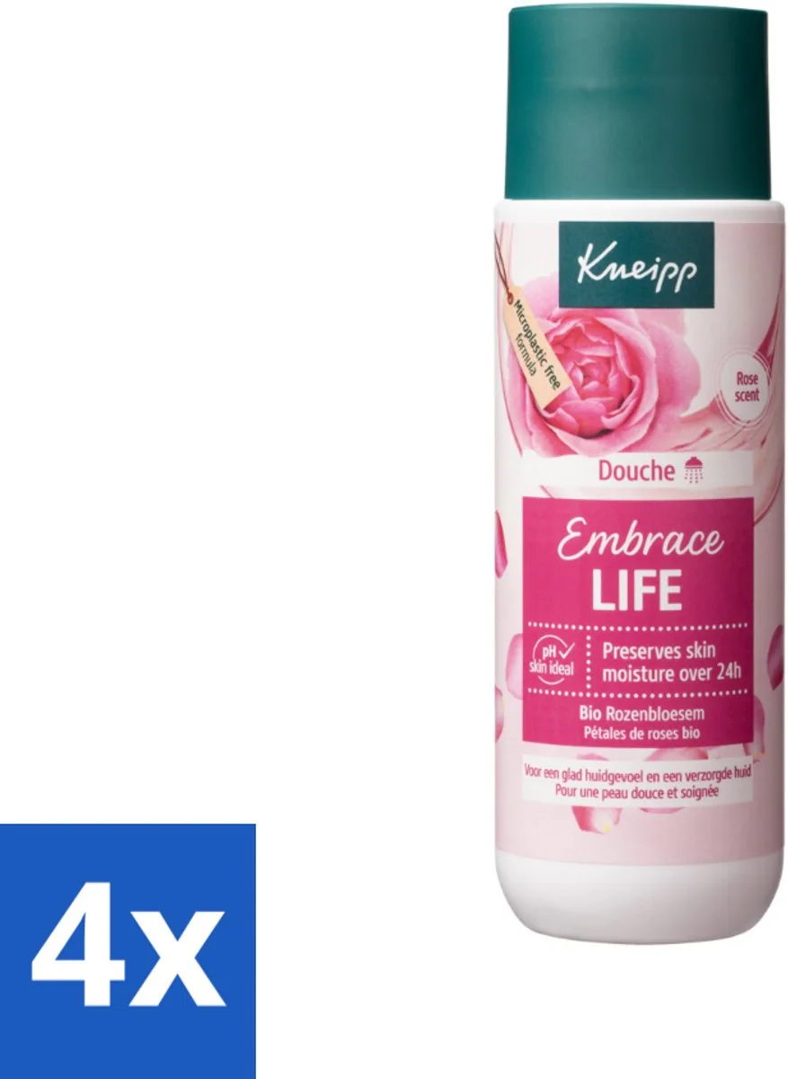 4 x Kneipp - Douchegel - Embrace Life - 200 ml - Douchegel - Rozengeur - Hydraterend - Verzorgend - Vegan de Kneipp – photo produit