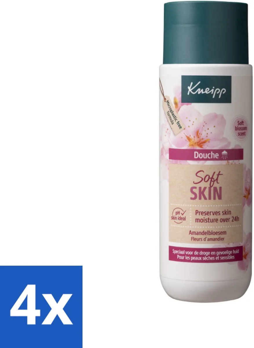 4 x Kneipp - Douchegel - Soft Skin - Amandelbloesem - 200 ml - Douchegel - Droge Huid - Gevoelige Huid - Verzorging - Amandelolie de Kneipp – photo produit