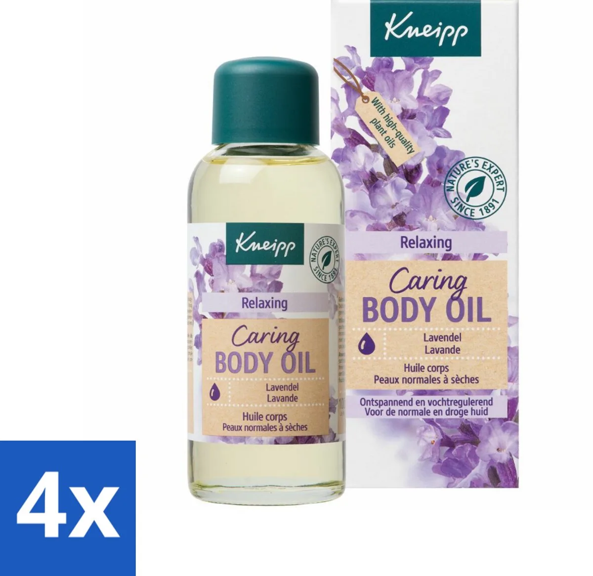 4 x Kneipp - Huidolie - Relaxing - Lavendel - Trekt snel in - 100 ml - Huidolie - Lavendel - Ontspanning - Verzorging - Natuurlijke Oliën van Kneipp – productfoto