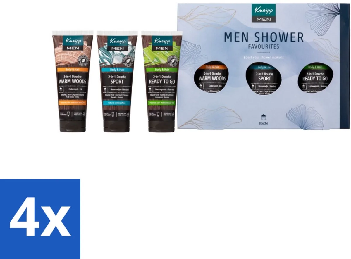 4 x Kneipp - Men Shower Favourites Geschenkset - Douchegel - Mannen - Verzorging - Cadeau - Natuurlijke Ingrediënten de Kneipp – photo produit