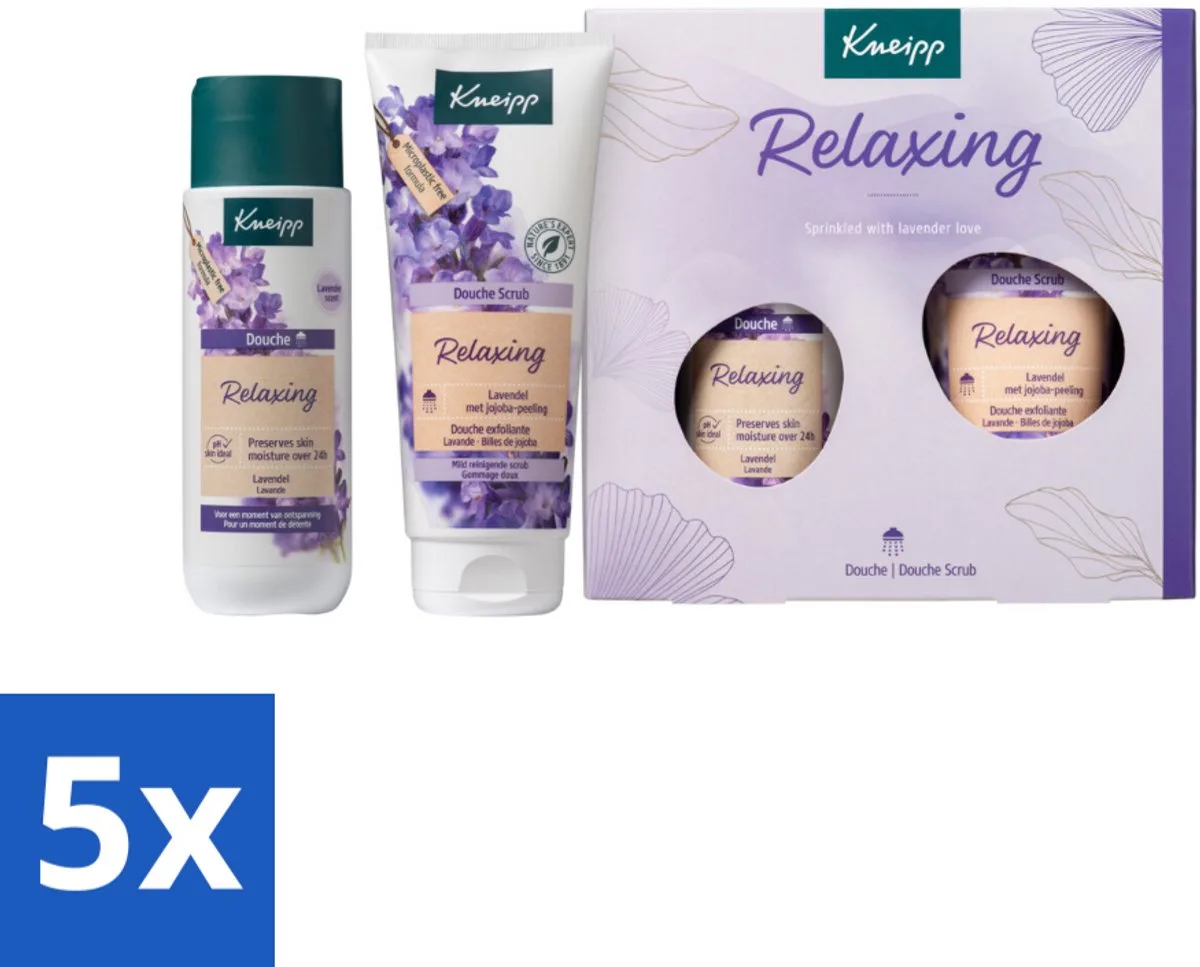 5 x Kneipp - Relaxing Favourites Geschenkset - Lavendel - Lavendel - Ontspanning - Huidverzorging - Geschenkset - Douchegel van Kneipp – productfoto