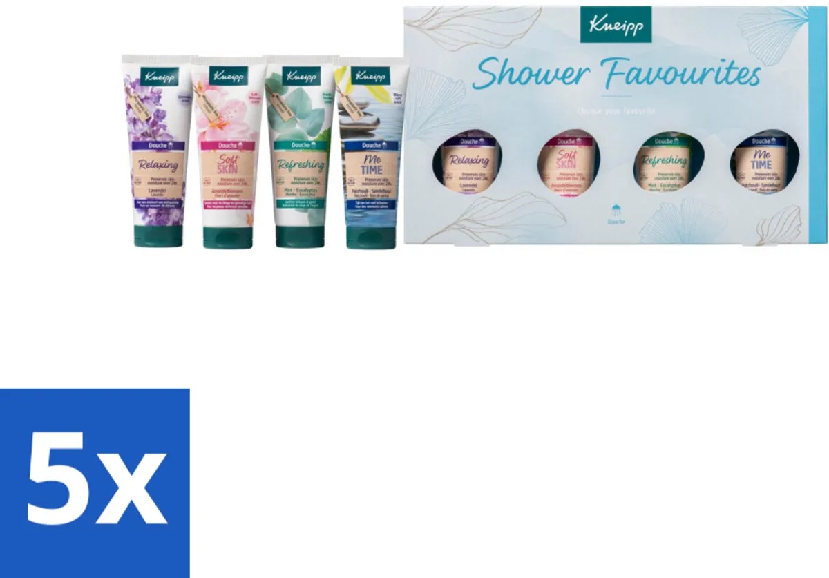 5 x Kneipp – Shower Favourites – Luxe Geschenkset - Douchegel - Douche Set - Luxe Douche - Gezondheid - Natuurlijke Ingrediënten van Kneipp – productfoto
