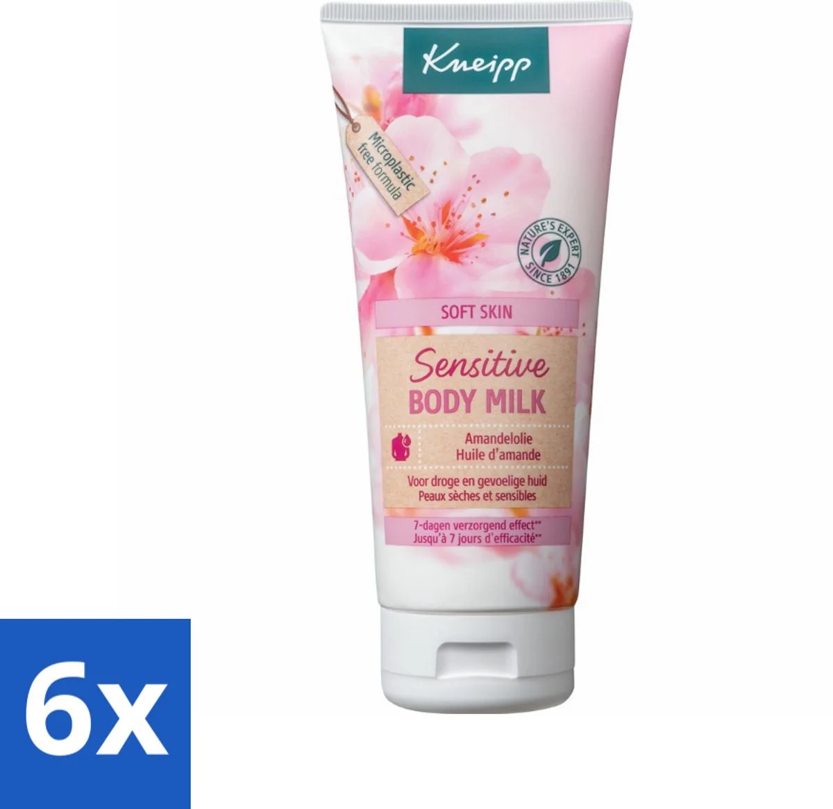 6 x Kneipp - Body lotion - Soft Skin - Amandelbloesem - 200 ml - Lichaamslotion - Gevoelige Huid - Droge Huid - Natuurlijke Ingrediënten - Amandel by Kneipp – product photo
