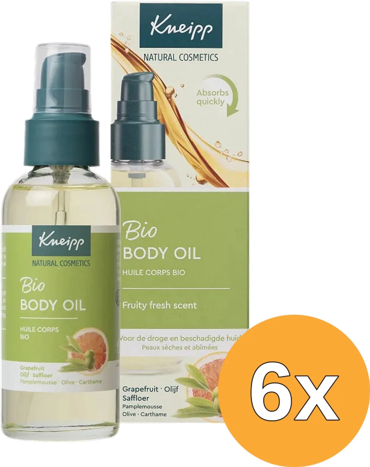 6x Kneipp Body Oil Bio (Met Pompje) (6 x 100 ml) de Kneipp – photo produit