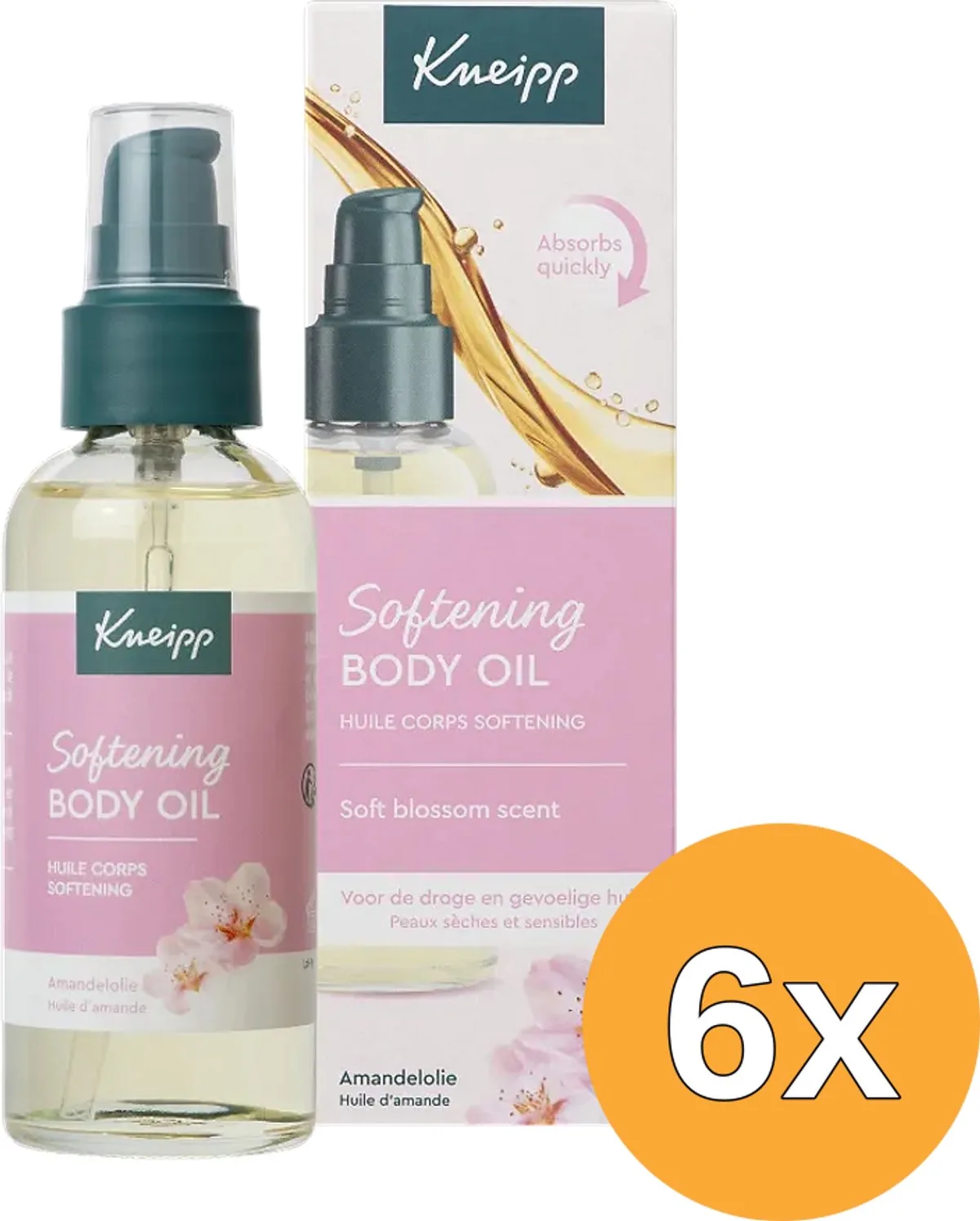 6x Kneipp Body Oil Soft Skin met Pompje (6 x 100 ml) van Kneipp – productfoto