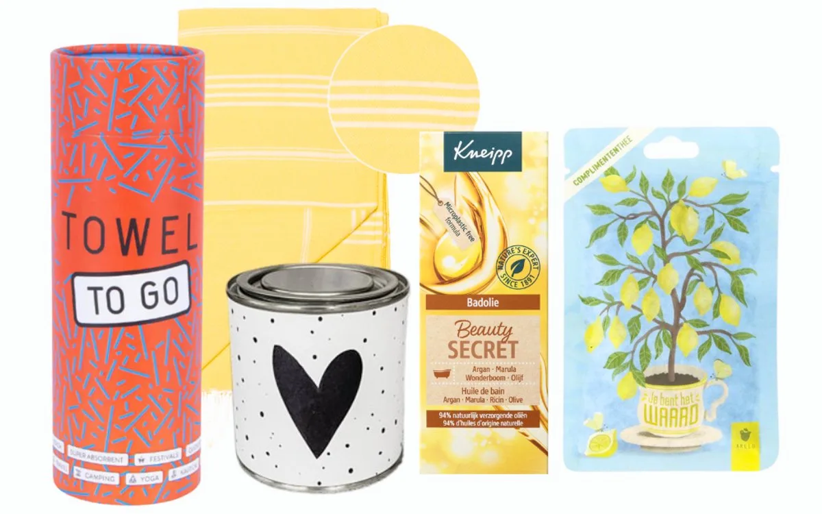 Cadeauset Beauty Secret Bad & Hammamdoek - Towel To Go Hamamdoek Mostard de Kneipp – photo produit