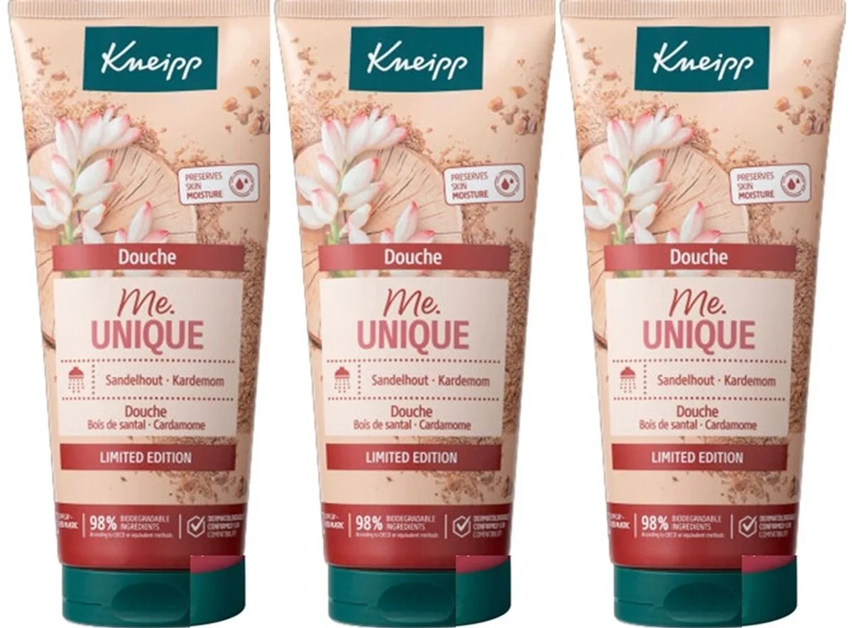 Douchegel Me Unique - Warm - Elegant - Zacht - 3x 200 ml van Kneipp – productfoto