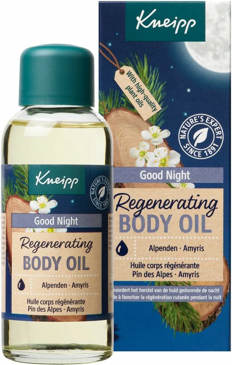 Good Night - Huidolie - Alpenden en Amyris - Goede nachtrust - Ontspannend - Vegan - 1 st - 100 ml van Kneipp – productfoto