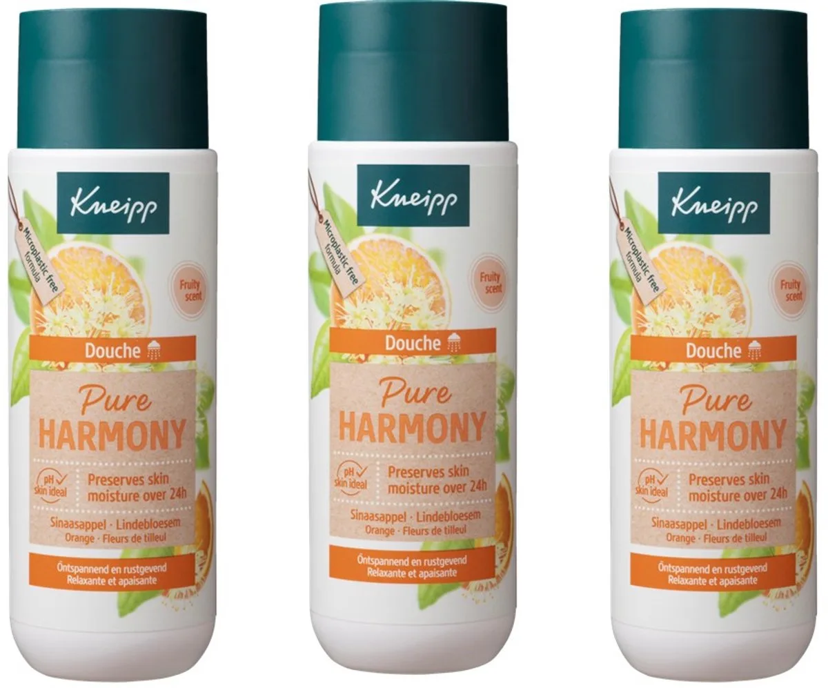 Pure Harmony - Douchegel - Oranje Lindebloesem - Voordeelvrpakking 3 x 200 ml van Kneipp – productfoto