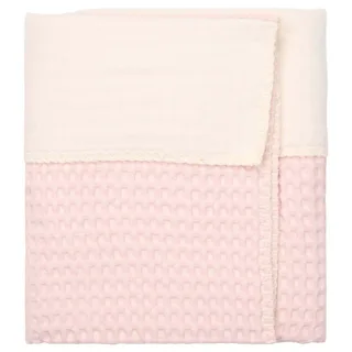 Amsterdam Wafel Wiegdeken - Maat 100 x 75 - Cotton Fleece - Candy de Koeka en Rose – photo produit 2 sur 3