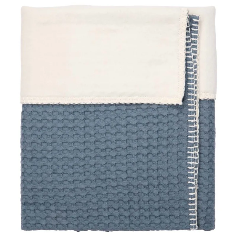 Deken Wieg Koeka Wafel Cotton Fleece Bluestone by Koeka – product photo 2 of 3