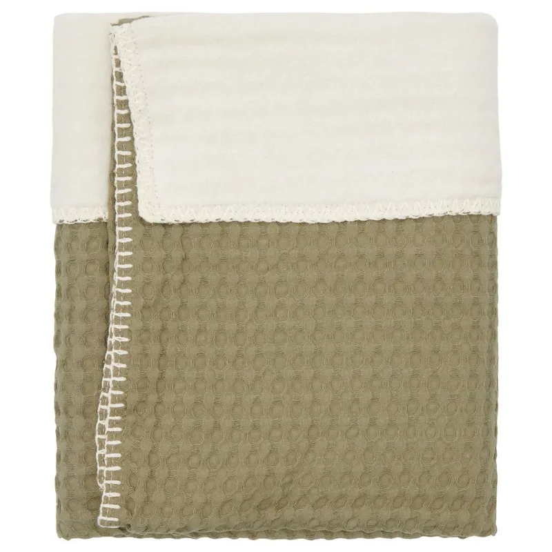 Deken Wieg Koeka Wafel Cotton Fleece Moss by Koeka – product photo 2 of 3