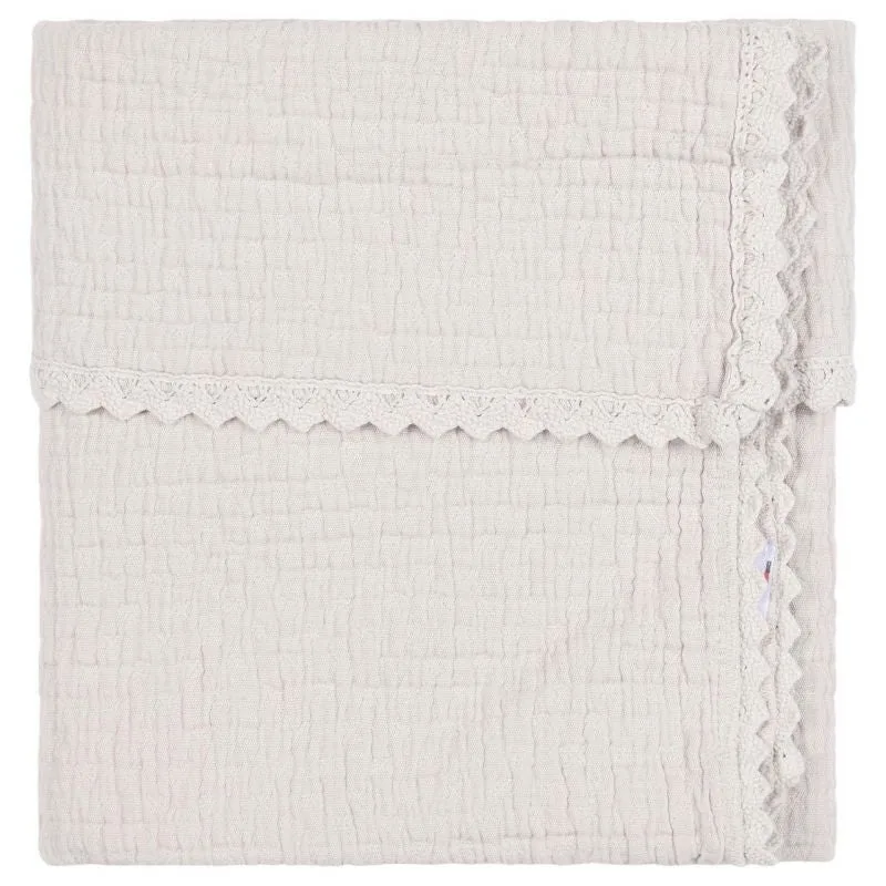 Elba Ledikantdeken Lace - 100 x 150 cm - Stone fra Koeka i Grå – produktbillede 2 af 3
