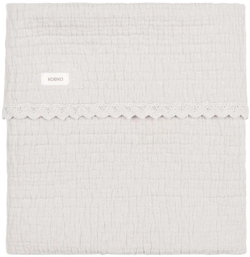Elba Ledikantdeken Lace - 100 x 150 cm - Stone van Koeka in Grijs – productfoto