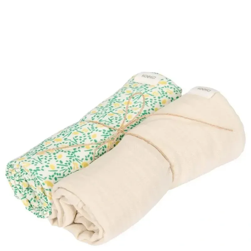 Hydrofiel Swaddle 2-pack Meadow 75x75 cm - off white van Koeka – productfoto