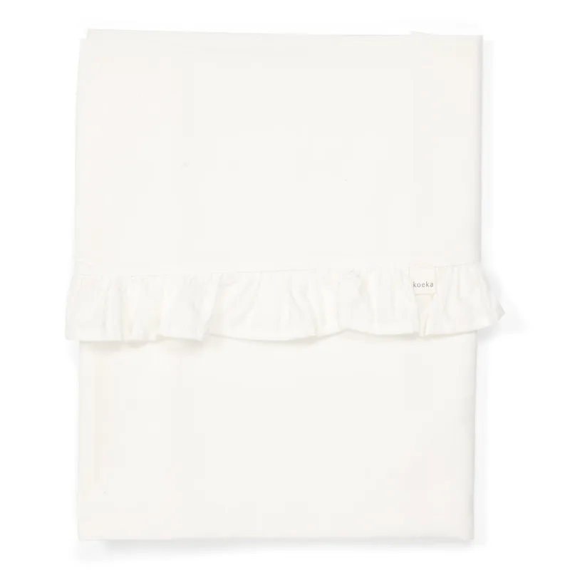 Laken Wieg Koeka Ruffle Warm White fra Koeka – produktbillede