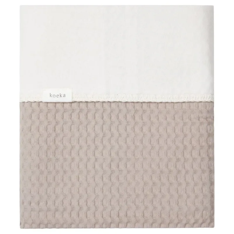 Ledikantdeken Cotton Fleece Wafel Amsterdam - Clay | Babydeken de Koeka – photo produit