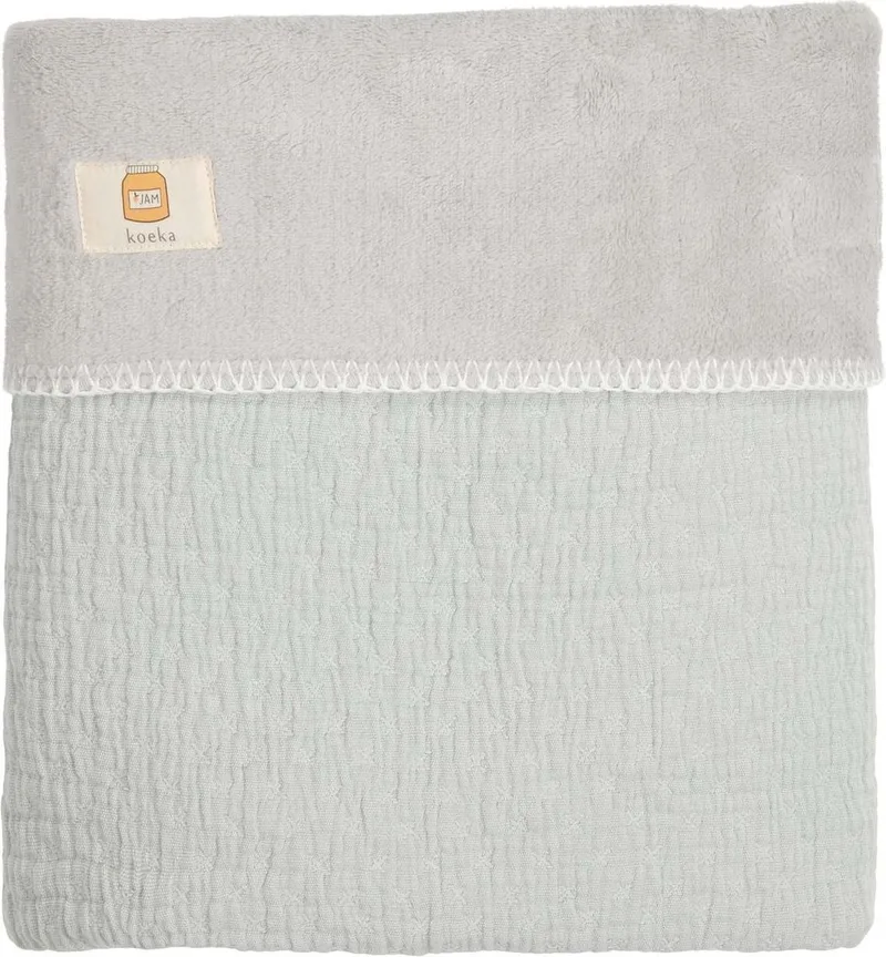 Ledikantdeken Elba Teddy - fresh leaf/silver grey 100x150cm by Koeka in Green – product photo