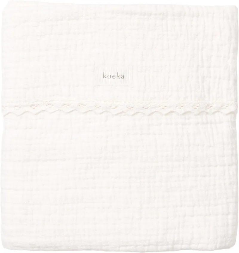 ledikantdeken lace Elba milky 100x150 de Koeka en Blanc – photo produit