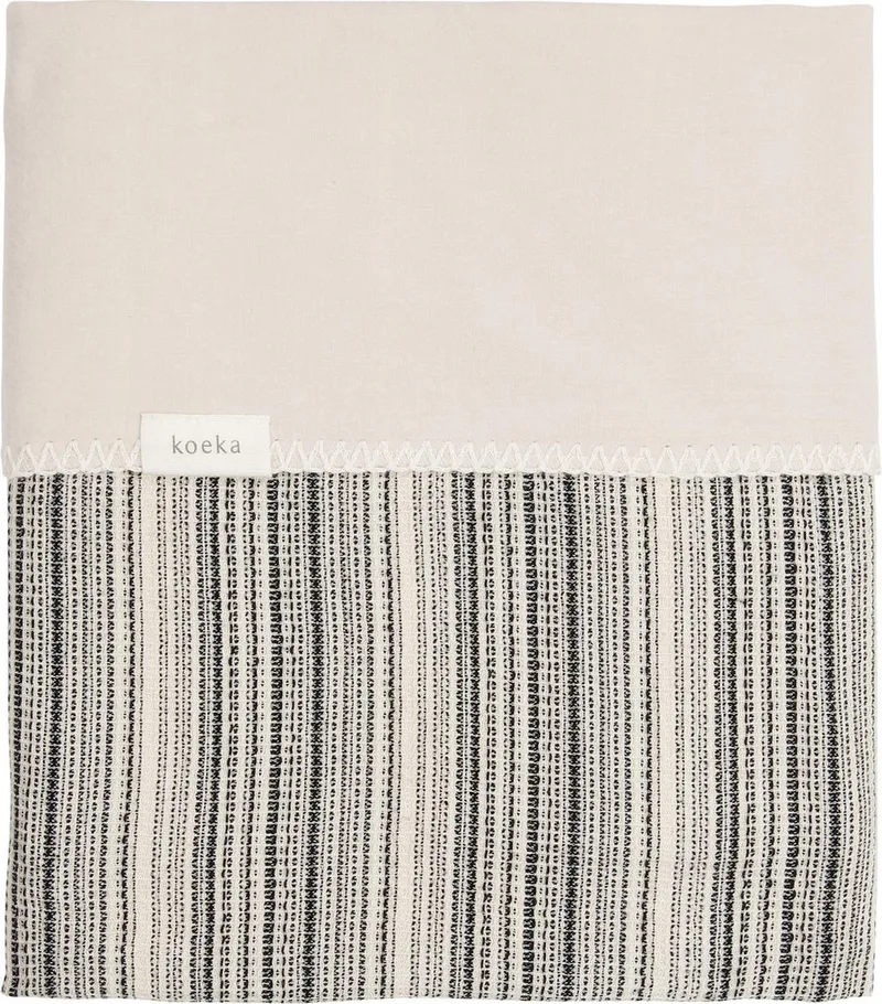 Ledikantdeken Maui flanel - black bird/soft sand 100x150cm by Koeka in Black – product photo