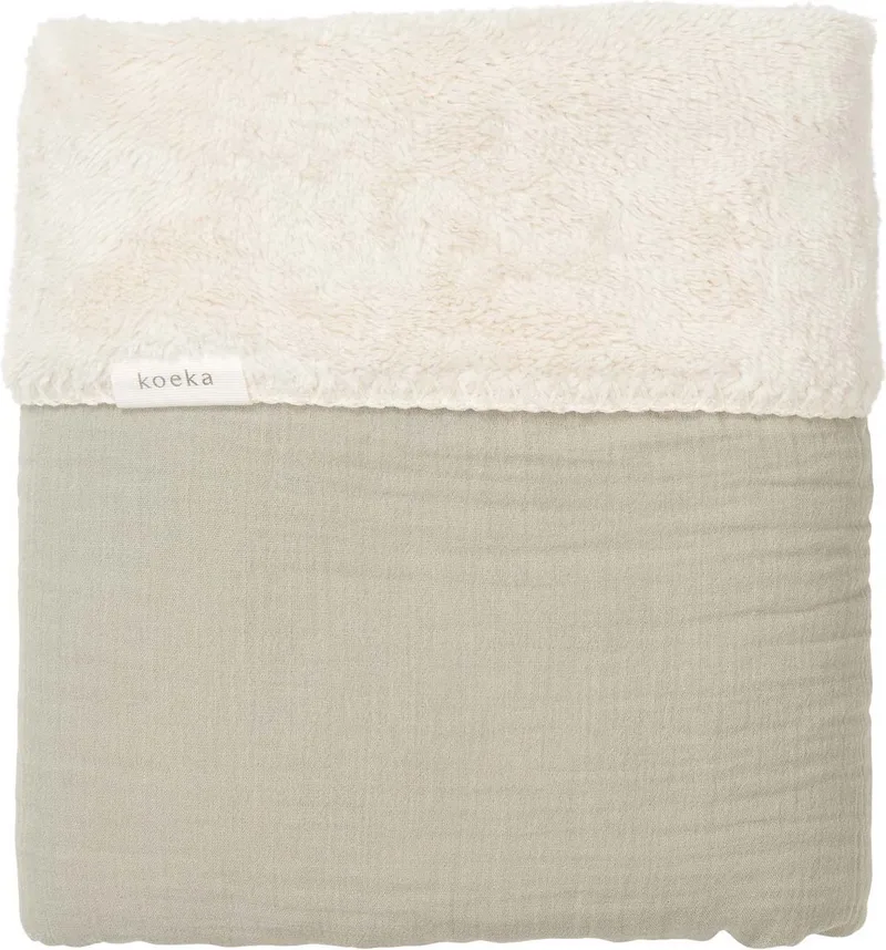 ledikantdeken teddy Faro - sage - 100x150 by Koeka in Light green – product photo