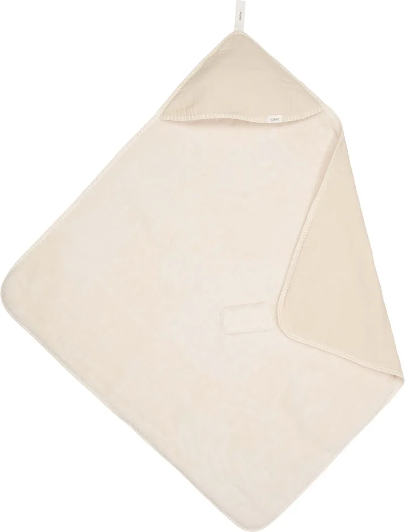 omslagdoek met teddy - Faro - warm white - 100x100 fra Koeka i Hvid – produktbillede