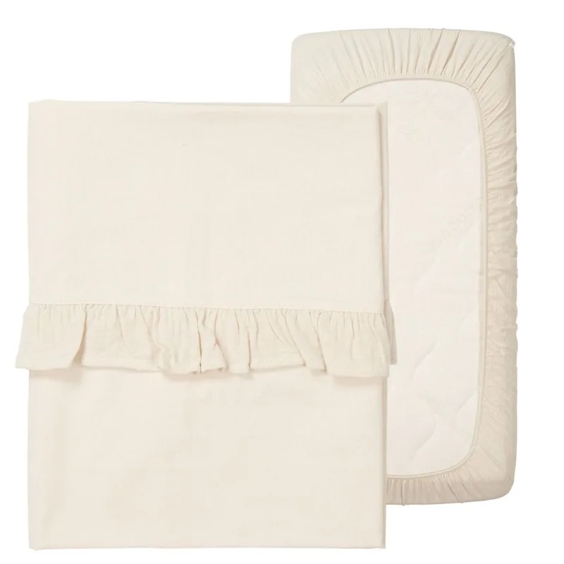Set | Laken Wieg + Hoeslaken Wieg Ruffle Faro Warm White by Koeka – product photo 2 of 3