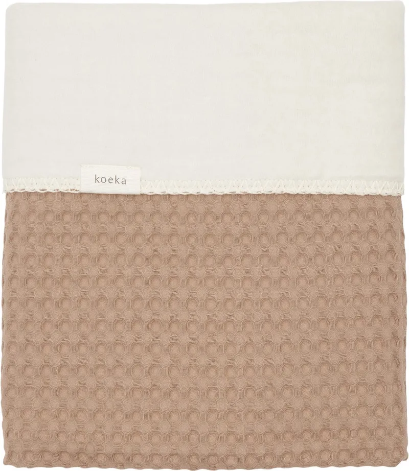 Wafel Amsterdam Ledikantdeken - Cotton Fleece - Caffe by Koeka in Bruin cognac – product photo