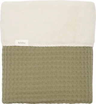 Wafel Oslo Ledikantdeken - Teddy - Moss by Koeka in Groen donker – product photo 1 of 3
