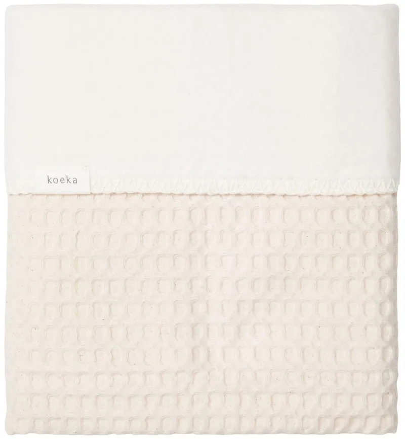 wiegdeken cotton fleece wafel Amsterdam natural 100x75 van Koeka in Naturel – productfoto