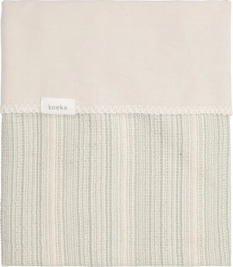 Wiegdeken Maui flanel - leaf/soft sand 75x100cm de Koeka en Vert – photo produit