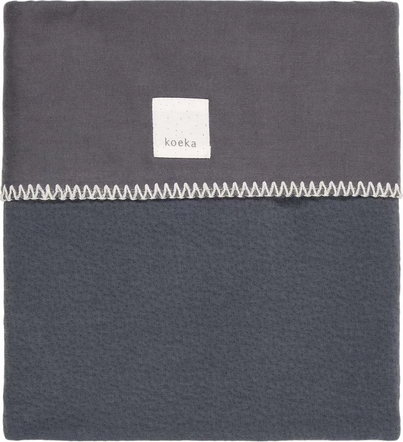 Wiegdeken Runa flanel - donker grijs - 75x100cm de Koeka en Gris foncé – photo produit