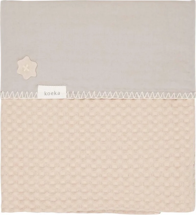 Wiegdeken wafel flanel Antwerp - 75x100cm by Koeka in Sand, Misty grey – product photo