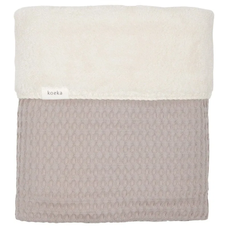 Wiegdeken Wafel/Teddy Oslo - Clay/Pebble | Wiegdekentje 100x75cm by Koeka – product photo