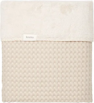 wiegdeken wafel/teddy Oslo sand/pebble 75x100 by Koeka in Beige, White – product photo 1 of 4