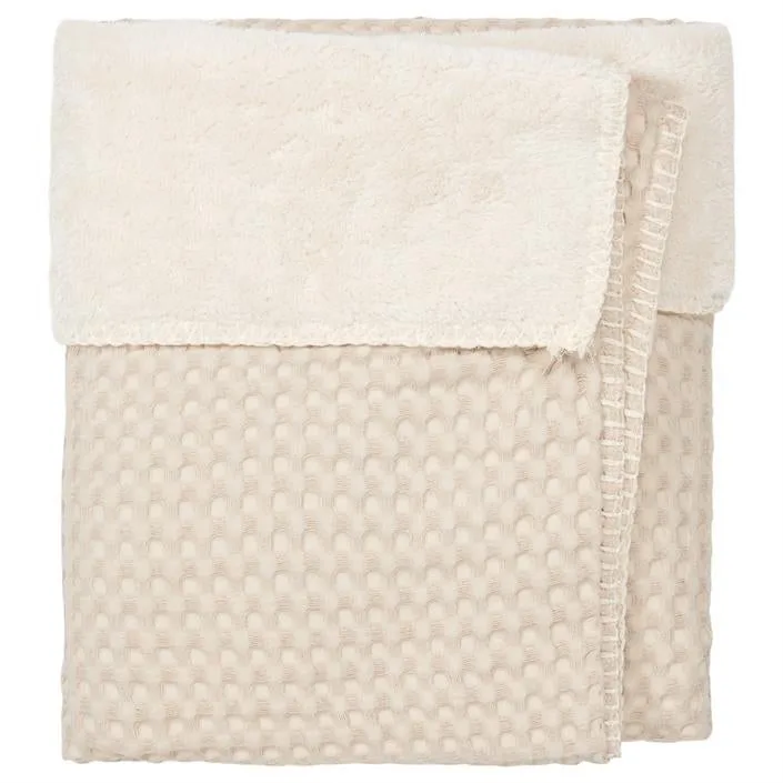 wiegdeken wafel/teddy Oslo sand/pebble 75x100 by Koeka in Beige, White – product photo 2 of 4