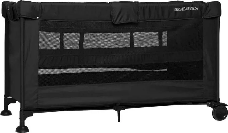 Travelsleeper Campingbedje - met verhoger van Koelstra in Zwart – productfoto