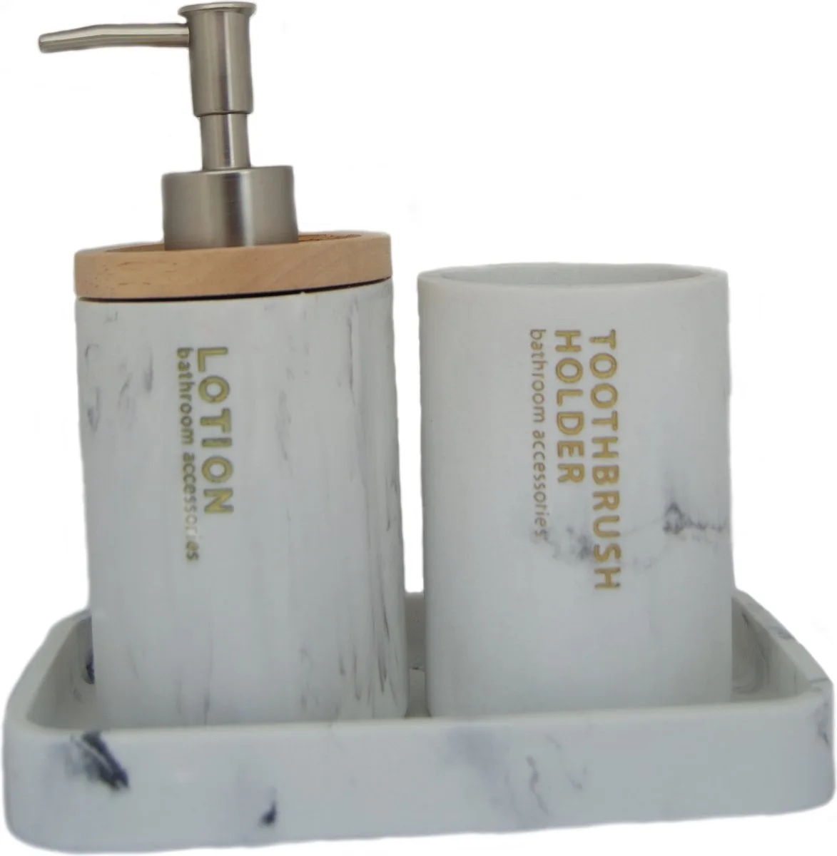 5Five Badkamerset Léa - Zeeppomp / Beker / Schaaltje - Wit by Konges Sløjd – product photo