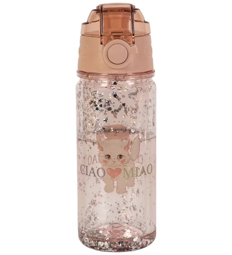 Drinkfles - 350 ml - Ciao Miao m. Glitter van Konges Sløjd – productfoto