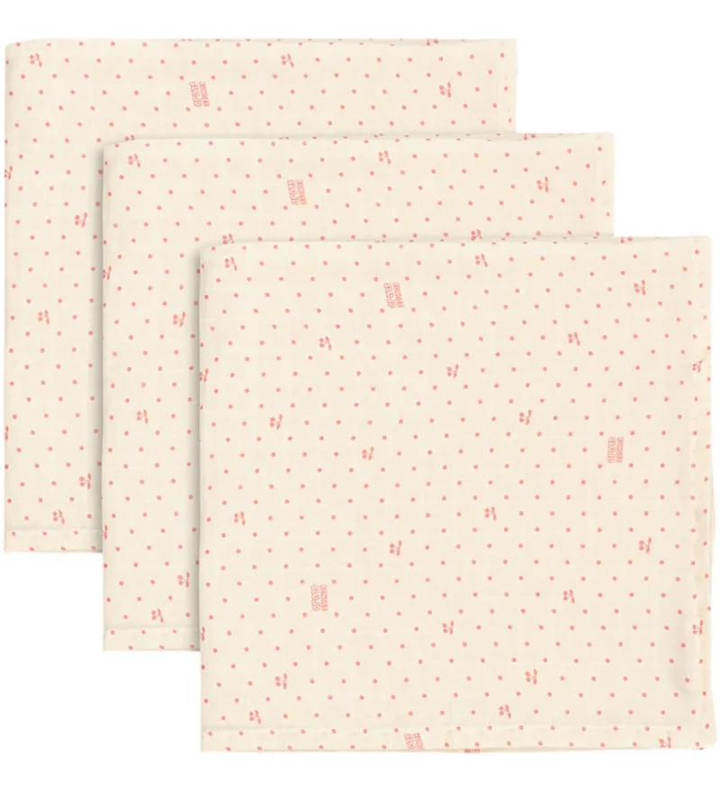 Hydrofiele Doek - 3-pack - 65x65 cm - Cherry Dot van Konges Sløjd – productfoto