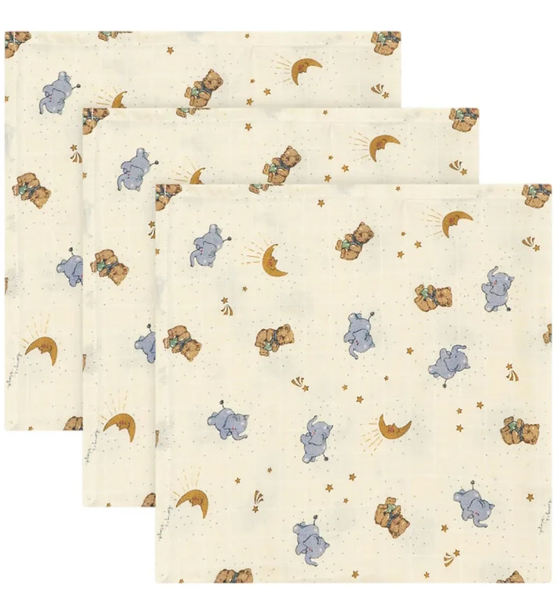 Hydrofiele Doek - 3-pack - 65x65 cm - Cucciolo by Konges Sløjd – product photo