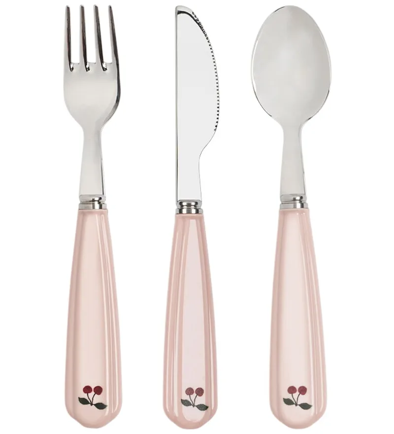 Kinderbestek - Cherry Blush van Konges Sløjd – productfoto