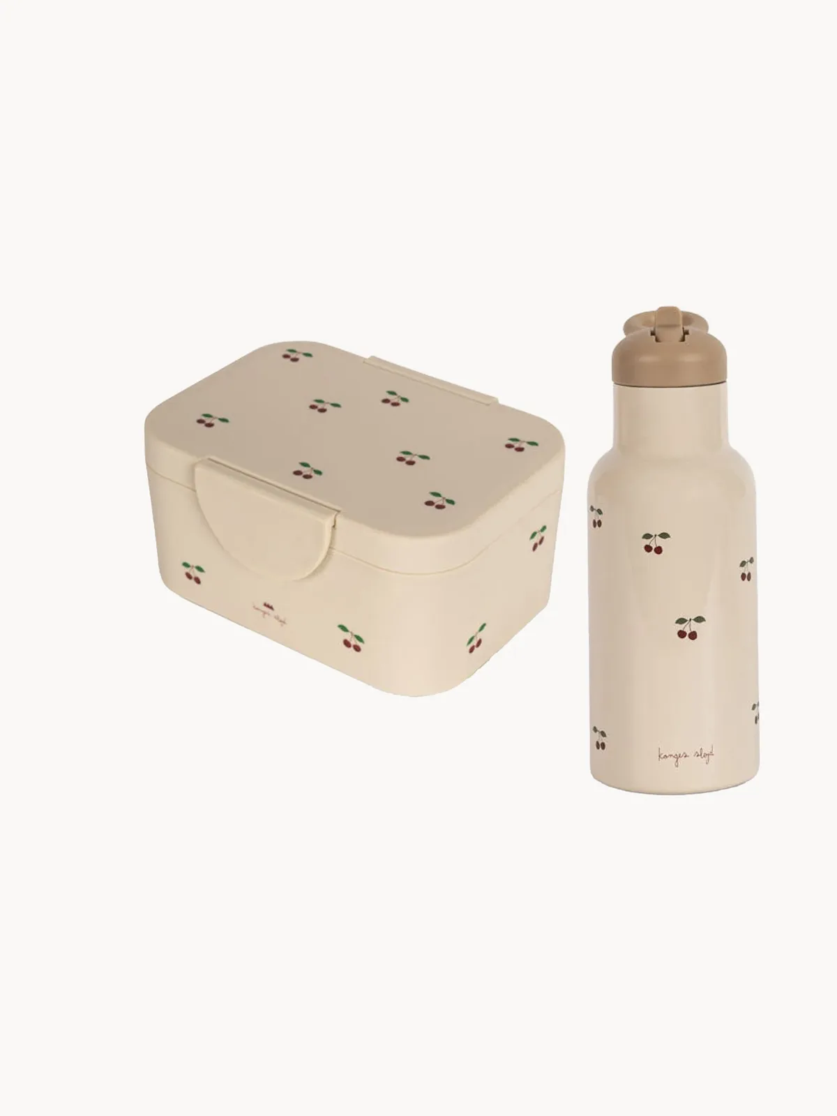 Kinderlunchbox & fles Cherry Blush, 2-delig van Konges Sløjd – productfoto