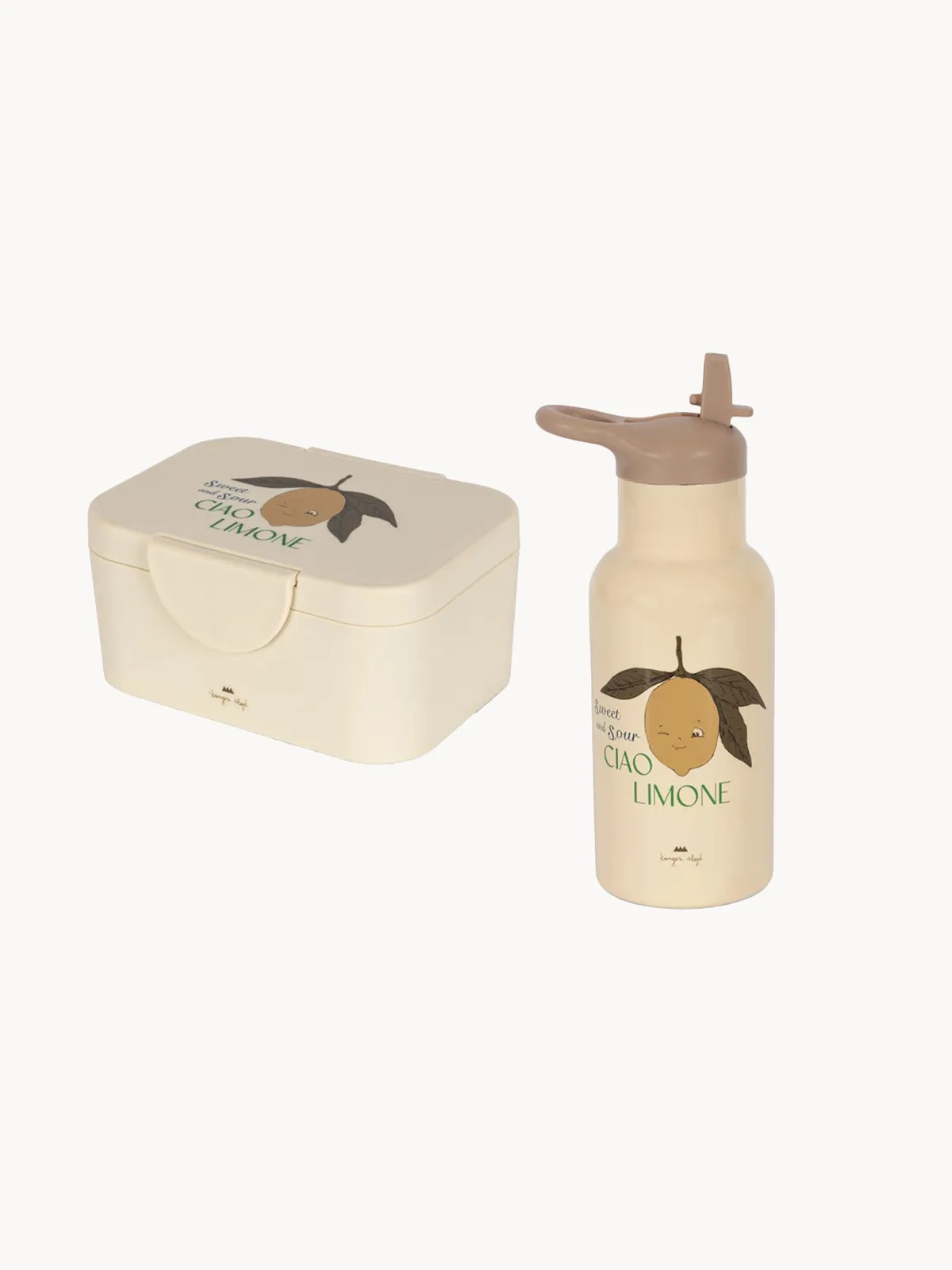 Kinderlunchbox & fles Lemon, 2-delig by Konges Sløjd – product photo