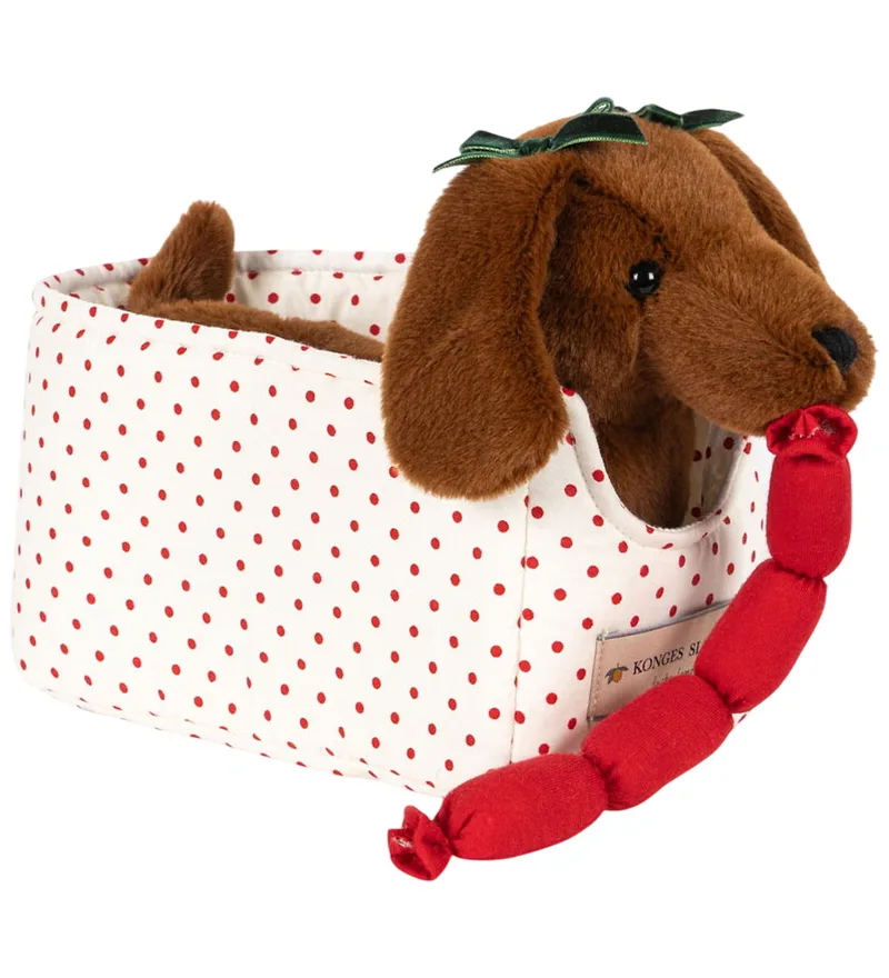 Knuffel - Chorizoworst Dog - 14x27 cm - Brown de Konges Sløjd – photo produit
