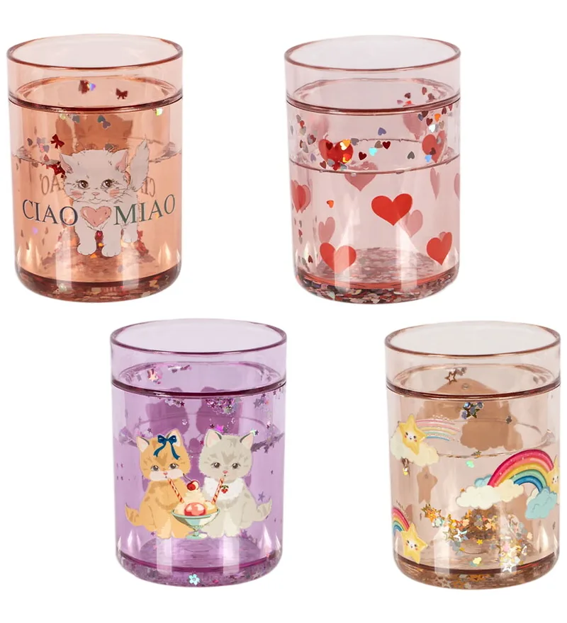 Mica bekers - 4-pack - Multi Glitter van Konges Sløjd – productfoto