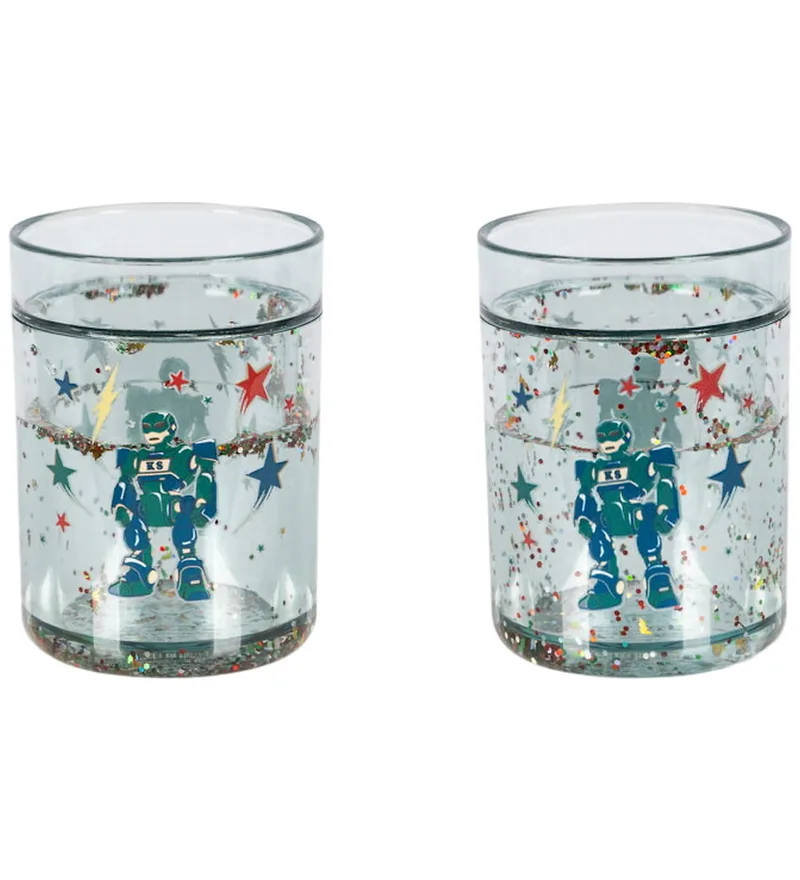 Mica Cups - 2-pack - Glitter - Hero Robot de Konges Sløjd – photo produit