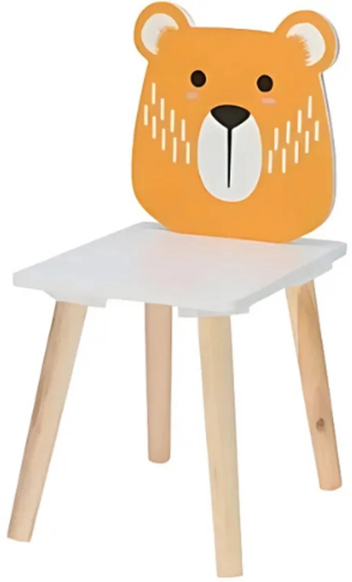 Teddybeer Kinderstoel MDF - 24x30x52cm van Konges Sløjd in Oranje – productfoto